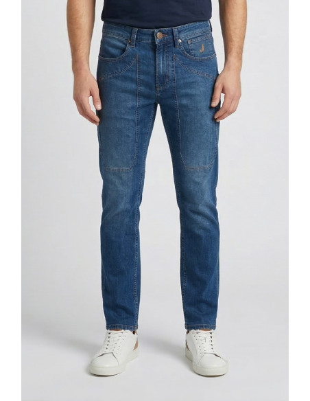 Jeckerson jeans con toppe in denim skinny fit James pe26juppa100james-d143 [e9c1eaac]
