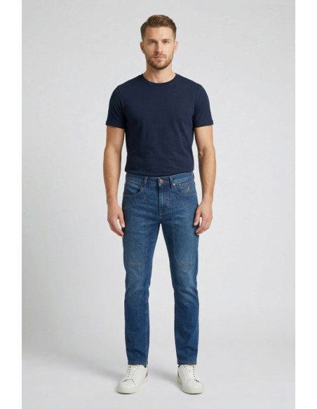 Jeckerson jeans con toppe in denim skinny fit James pe26juppa100james-d143 [87fa68a5]