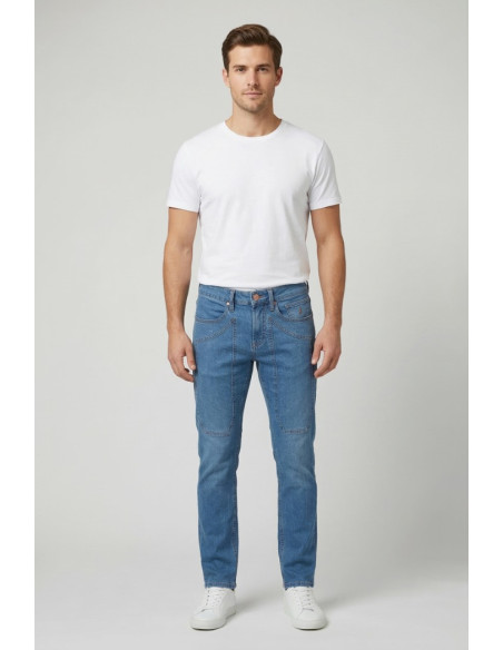 Jeckerson jeans con toppe in denim skinny fit James pe26juppa100james-d144 [2ef45728]