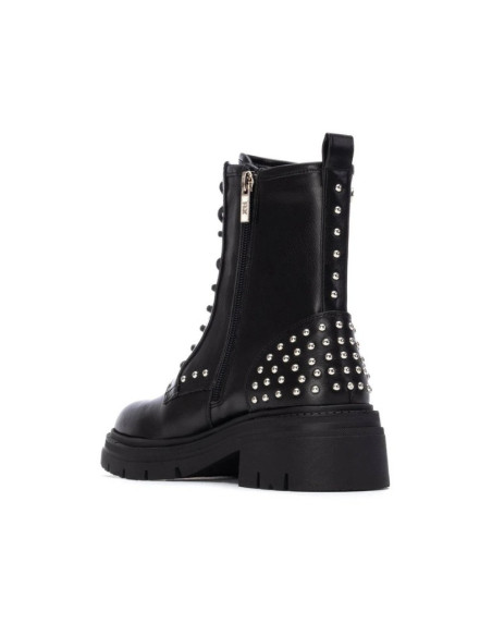 Xti scarponcino anfibio allacciato in ecopelle con borchiette e zip 144640 [84c36ded]