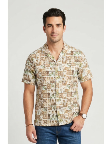 Urban Ring camicia a fantasia in viscosa UR1130012 [6226591a]