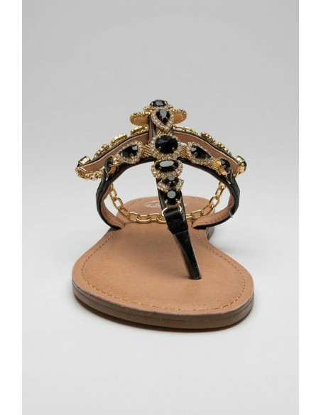 Gold & Gold sandalo infradito con gioielli GL782 [b81e4985]