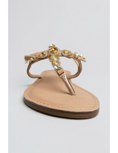 Gold & Gold sandalo infradito con gioielli GL782 [ea0ba541]