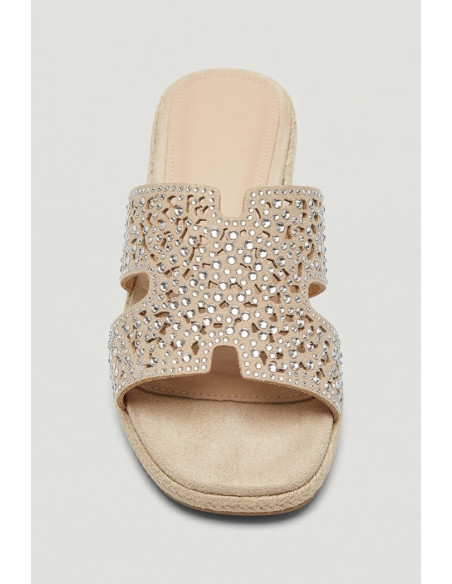 Gold & Gold ciabatta strass con tacco GU355 [ffb66ef4]