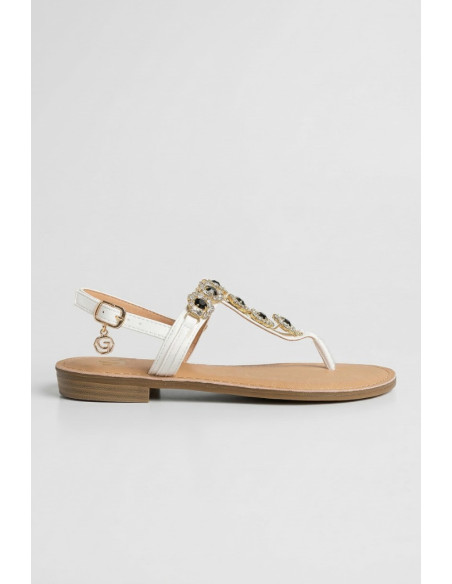 Gold & Gold sandalo infradito con dettaglio gioiello GL787 [ed08835a]