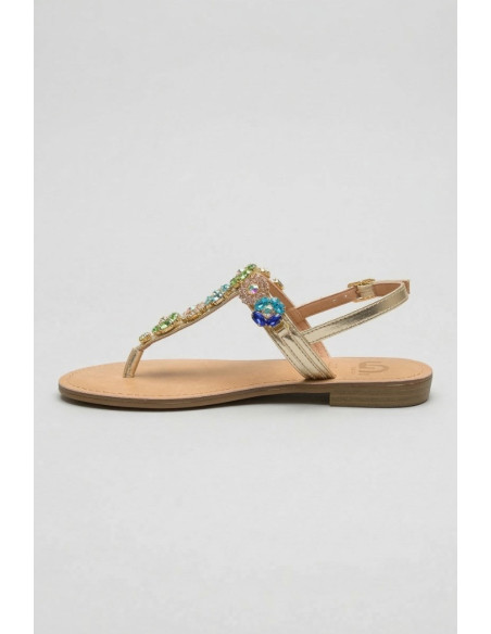 Gold & Gold sandalo infradito con dettaglio gioiello GL787 [4d39941f]