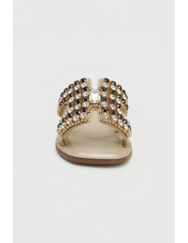 Gold & Gold ciabatta con dettaglio strass GL820 [2ff2de77]