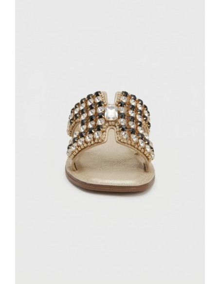 Gold & Gold ciabatta con dettaglio strass GL820 [2ff2de77]