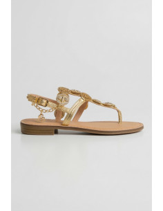 Gold & Gold sandalo infradito con dettaglio gioiello GL835 [766c6770]
