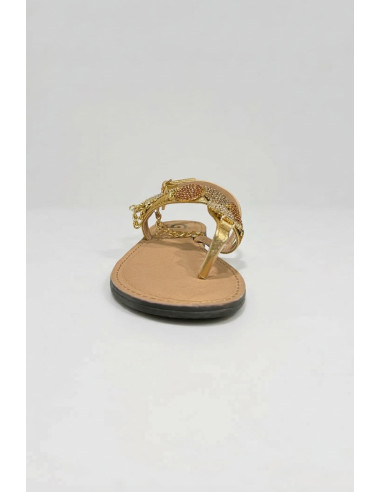 Gold & Gold sandalo infradito con dettaglio gioiello GL835 [d9b35c90]