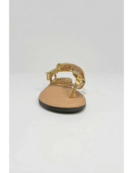 Gold & Gold sandalo infradito con dettaglio gioiello GL835 [d9b35c90]