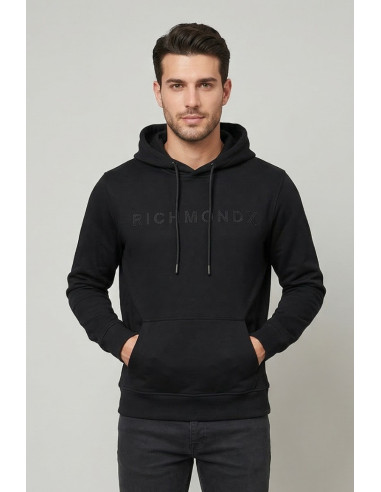 John Richmond felpa con cappuccio in misto cotone Kery ump26341fe [b918bbab]