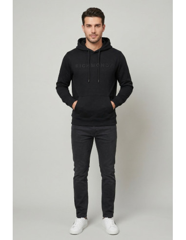John Richmond felpa con cappuccio in misto cotone Kery ump26341fe [d72339a2]