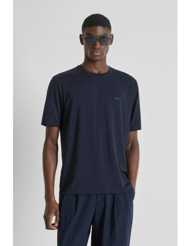 Antony Morato t-shirt regular fit in lycra con logo gommato mmks02618-fa100259 [f84fd86e]