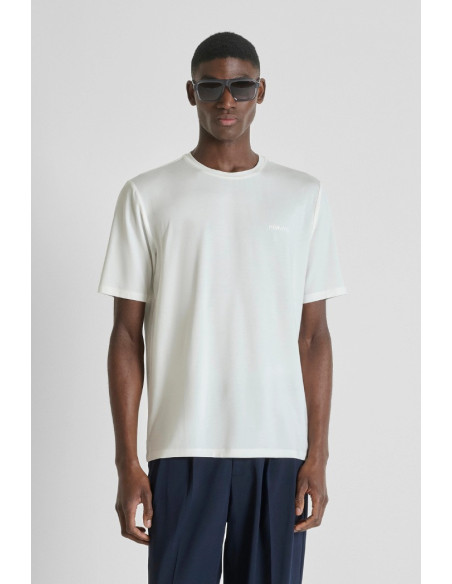 Antony Morato t-shirt regular fit in lycra con logo gommato mmks02618-fa100259 [159229a5]