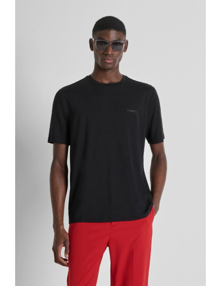 Antony Morato t-shirt regular fit in lycra con logo gommato mmks02618-fa100259 [4853dae4]