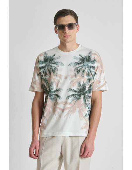 Antony Morato t-shirt regular fit in jersey con stampa floreale mmks02628-fa100144 [05bdd9ff]