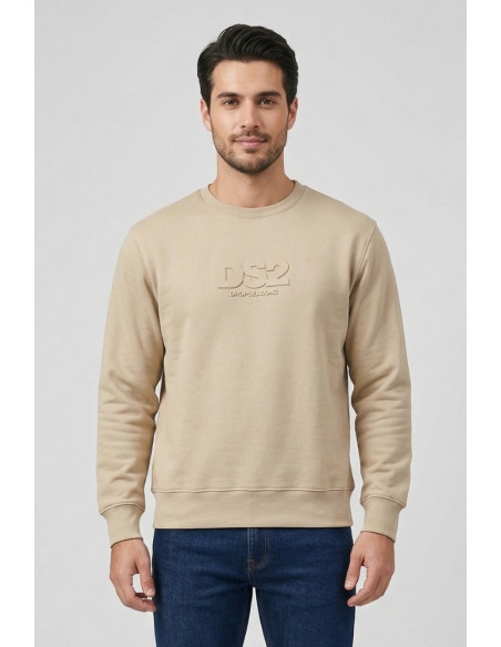 Drop Season 2 felpa girocollo in cotone con logo in rilievo SS26204 [c7bf8489]