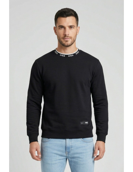 Drop Season 2 felpa girocollo in cotone con logo sul colletto SS26303 [407ce321]