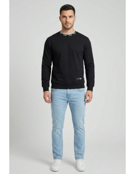 Drop Season 2 felpa girocollo in cotone con logo sul colletto SS26303 [2e476128]