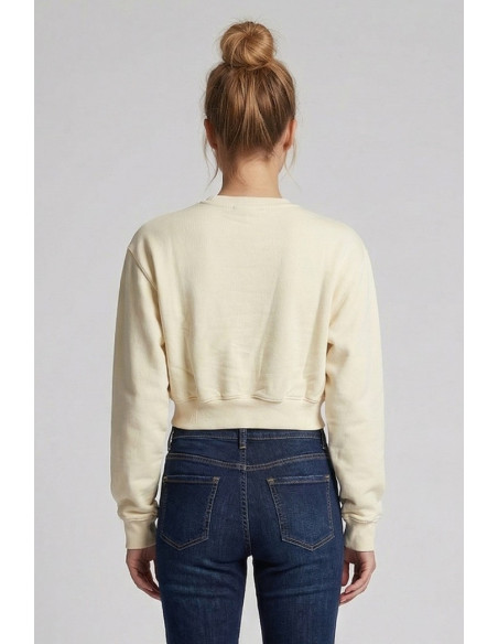 Drop Season 2 felpa girocollo cropped in cotone SS26W512 [efc430a7]