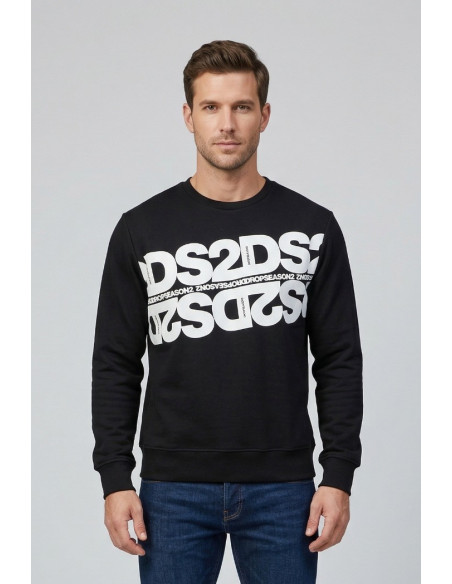 Drop Season 2 felpa girocollo in cotone con maxi stampa logo SS26256 [29199c75]