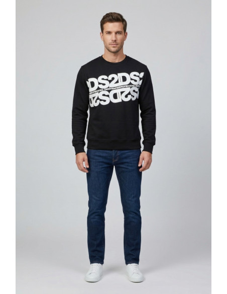 Drop Season 2 felpa girocollo in cotone con maxi stampa logo SS26256 [47221e7c]