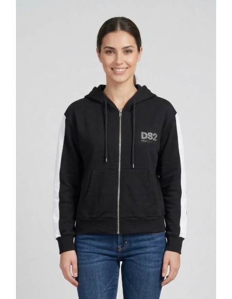 Drop Season 2 felpa in cotone con cappuccio e logo strass SS26W524 [5114b46e]