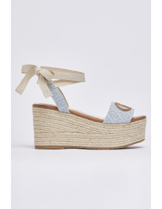 Liu Jo sandalo zeppa in denim jacquard Bali 02 SA6085TX523 [06ceb290]