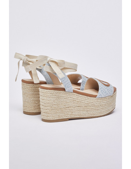 Liu Jo sandalo zeppa in denim jacquard Bali 02 SA6085TX523 [68f53099]