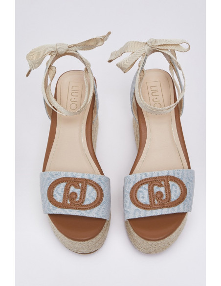Liu Jo sandalo zeppa in denim jacquard Bali 02 SA6085TX523 [6da57787]