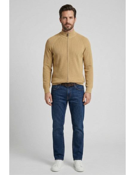 Urban Ring cardigan lupetto con zip in maglia inglese UR1100015 [422fc54a]