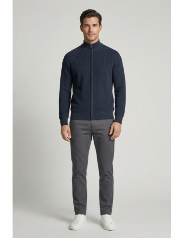 Urban Ring cardigan lupetto con zip in maglia inglese UR1100015 [fde7d845]