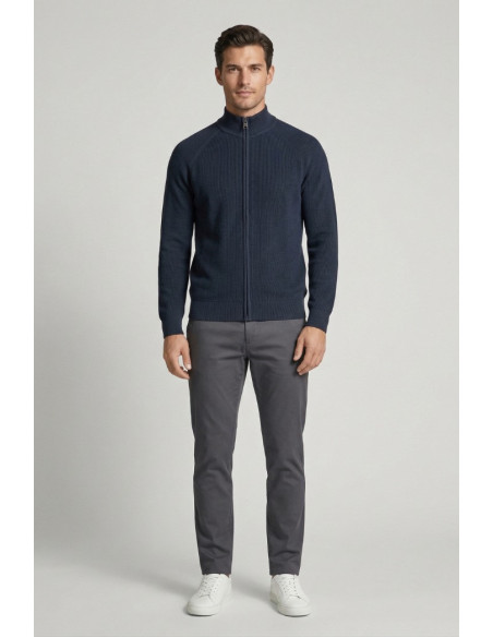 Urban Ring cardigan lupetto con zip in maglia inglese UR1100015 [fde7d845]