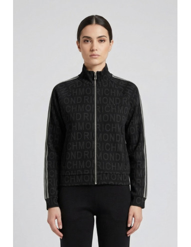 John Richmond felpa a zip con ripetizione logo Alkamar UWP26025FE [695c0b28]