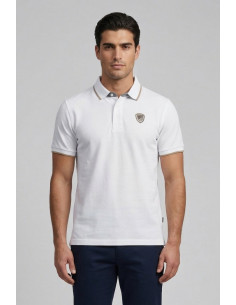 Blauer polo con profilo in contrasto Damon 26sblut02288-007479 [00fb4fe3]