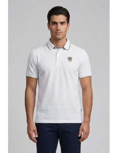 Blauer polo con profilo in contrasto Damon 26sblut02288-007479 [00fb4fe3]