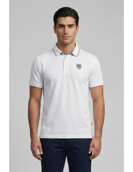 Blauer polo con profilo in contrasto Damon 26sblut02288-007479 [00fb4fe3]