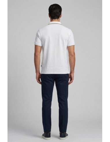 Blauer polo con profilo in contrasto Damon 26sblut02288-007479 [d9dd0cee]