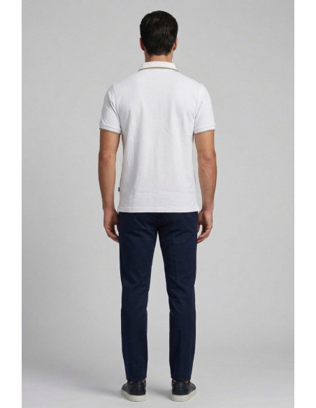 Blauer polo con profilo in contrasto Damon 26sblut02288-007479 [d9dd0cee]