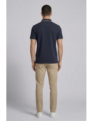 Blauer polo con profilo in contrasto Damon 26sblut02288-007479 [42c3b6e8]