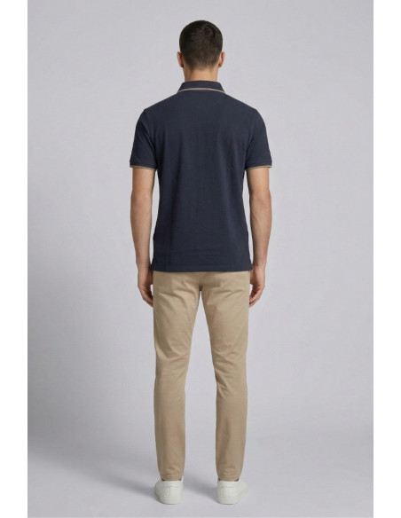 Blauer polo con profilo in contrasto Damon 26sblut02288-007479 [42c3b6e8]