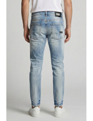 Drop Season 2 jeans in denim di cotone con rotture SS26D02 [f4348d11]