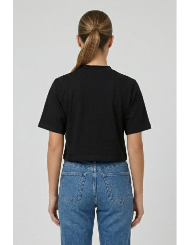 Drop Season 2 t-shirt cropped in cotone con logo strass SS26W526 [46bc4dfa]