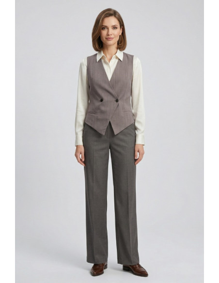 PDK gilet doppiopetto in poliviscosa stretch 056886 [1556065b]
