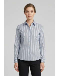 PDK camicia rigata in misto cotone stretch 056964 [d4391d6d]