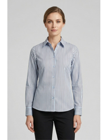 PDK camicia rigata in misto cotone stretch 056964 [d4391d6d]