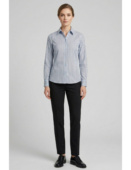 PDK camicia rigata in misto cotone stretch 056964 [ba029f64]