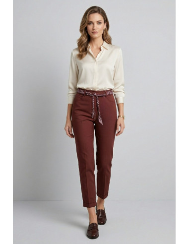 PDK pantalone in cotone stretch con fusciacca 057023 [a9e48600]