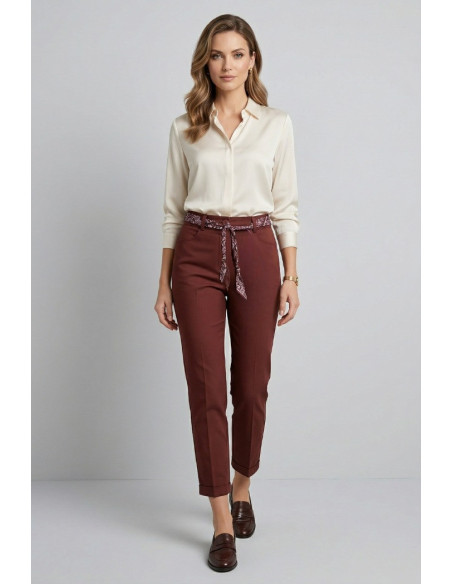PDK pantalone in cotone stretch con fusciacca 057023 [a9e48600]